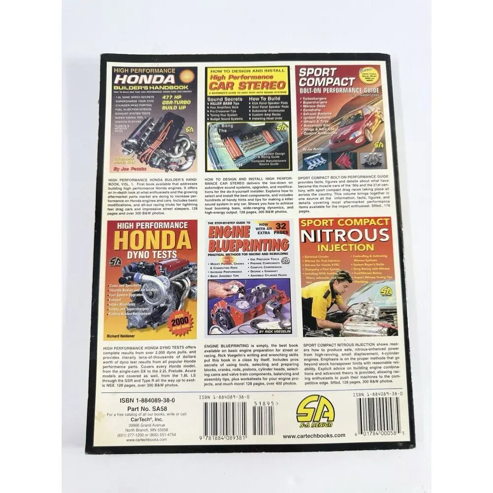 HIGH PERFORMANCE Honda Builders Handbook Vol 1 How to Build & Tune Book Pettitt